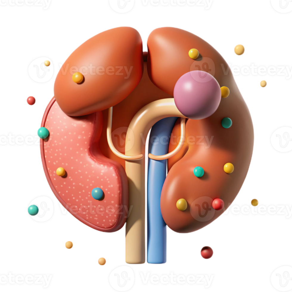 serene classic Urinary System Kidney Diagram Cutout for Urology Publications premium png