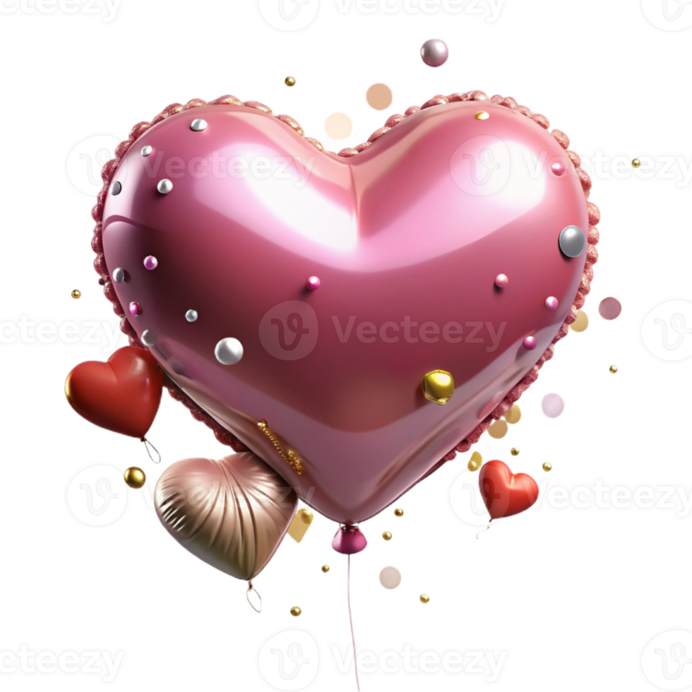 stunning modern Valentines Day Heart Balloons Isolated for Romantic Celebrations high resolution png