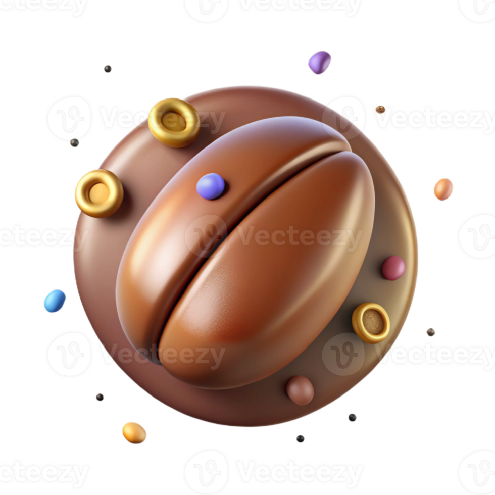 dramatic rustic Coffee Bean Icon Isolated for Cafe Menu Design original png