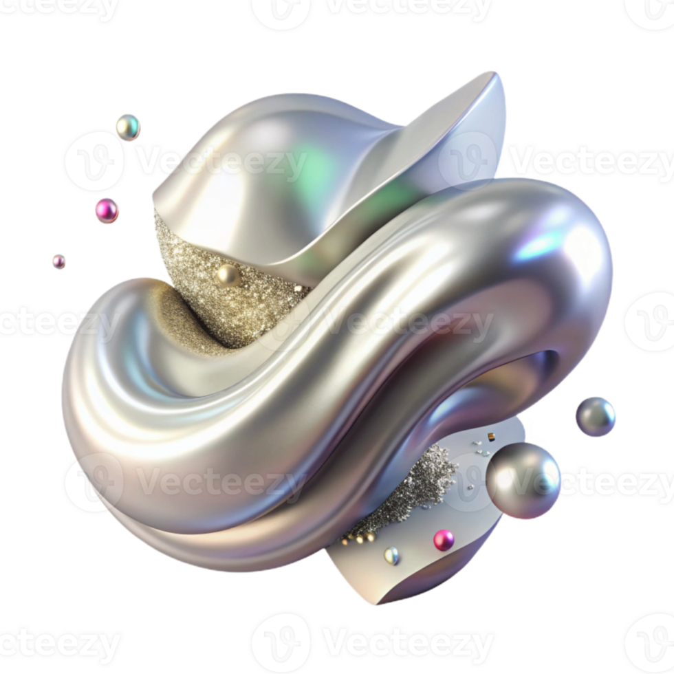 extraordinary modern Abstract Brushstroke with Silver Foil Effect Isolated original png