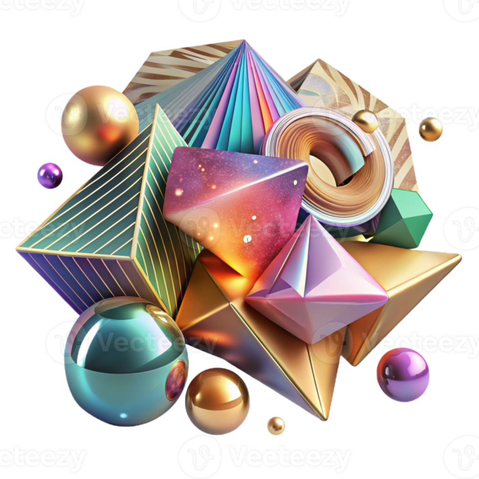 extraordinary contemporary Abstract Colorful Geometric Patterns Transparent for Modern Art premium png