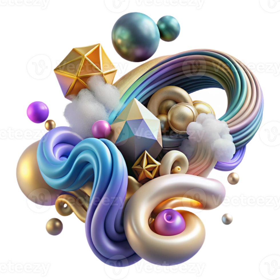 magnificent classic Abstract Colorful Swirls and Smoke Transparent Surreal Art detailed png