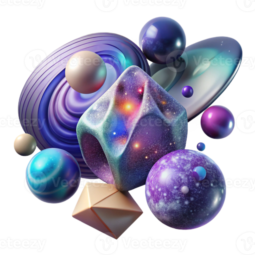 serene minimalist Abstract Galaxy Shapes Transparent for Creative Designs premium png
