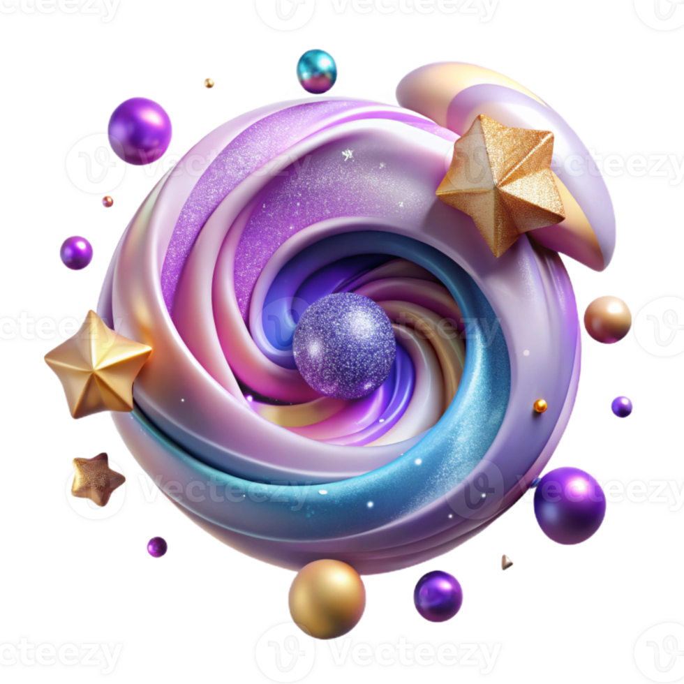 dramatic rustic Abstract Galaxy Swirls Transparent for Artistic Compositions detailed png