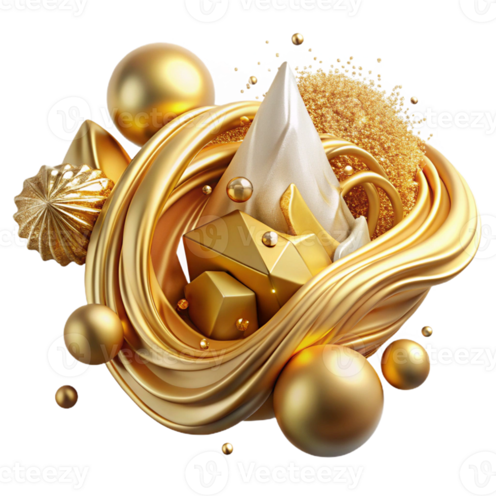 elegant minimalist Abstract Gold Brushstroke Texture Transparent authentic png