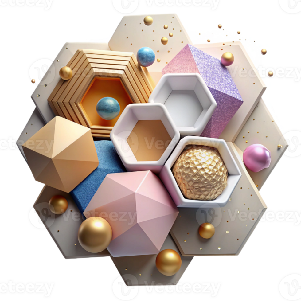elegant traditional Abstract Hexagons Pattern Cutout for Fabric Design original png