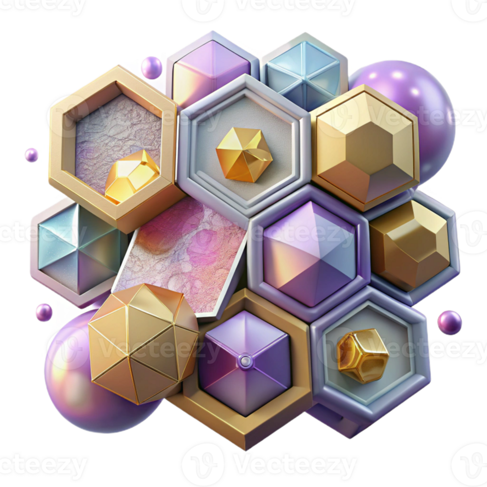 extraordinary creative Abstract Hexagons Pattern Cutout for Fabric Design professional png