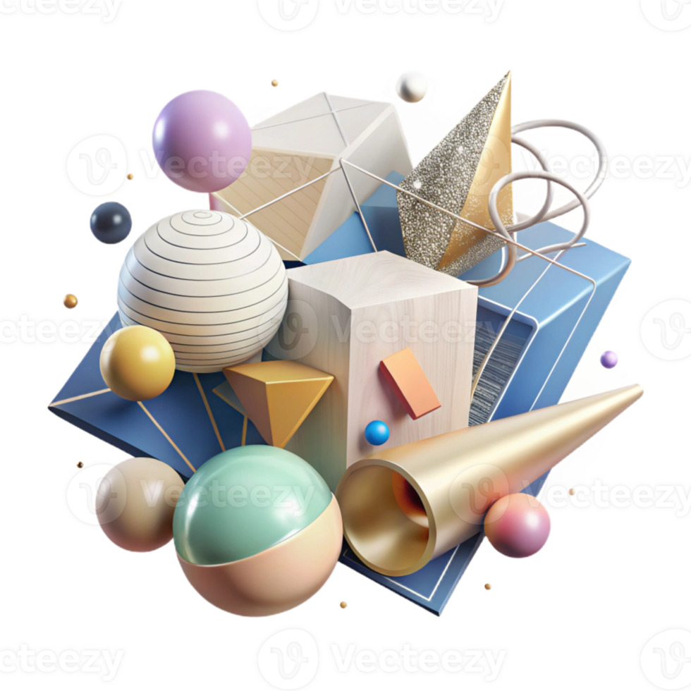 vibrant modern Abstract Infographic Shapes Transparent for Web Decorations high resolution png