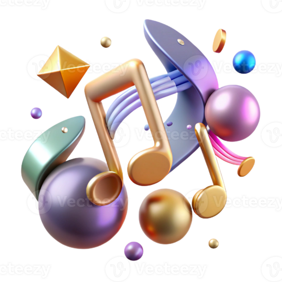 beautiful contemporary Abstract Music Notes Cutout for Album Art authentic png