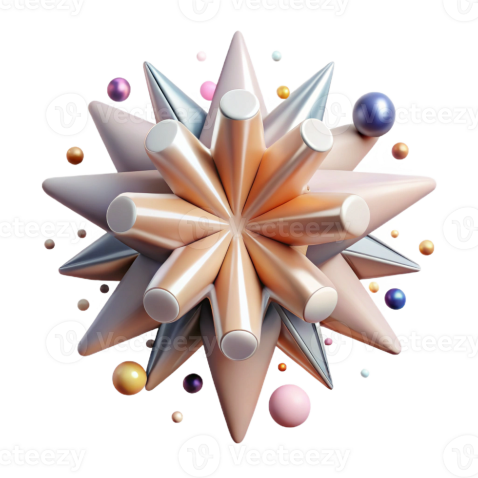 elegant traditional Abstract Starburst Shape Cutout for Graphic Design Projects premium png