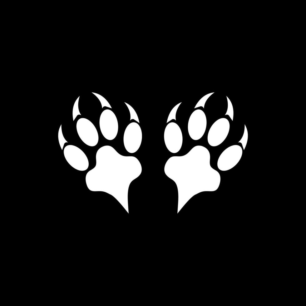 Wild Clawed Paw Prints - Bold Animal Design vector