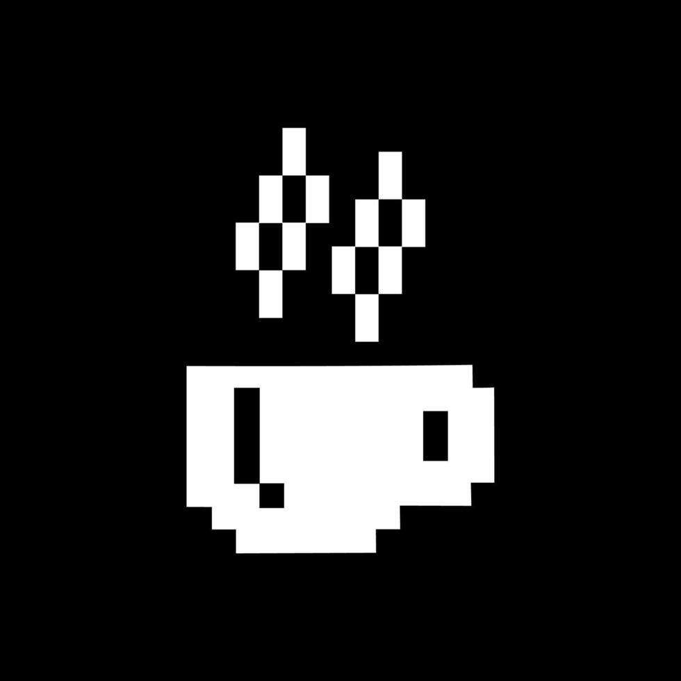 Pixel Art Coffee Cup with Steam - Retro 8-Bit Style vector