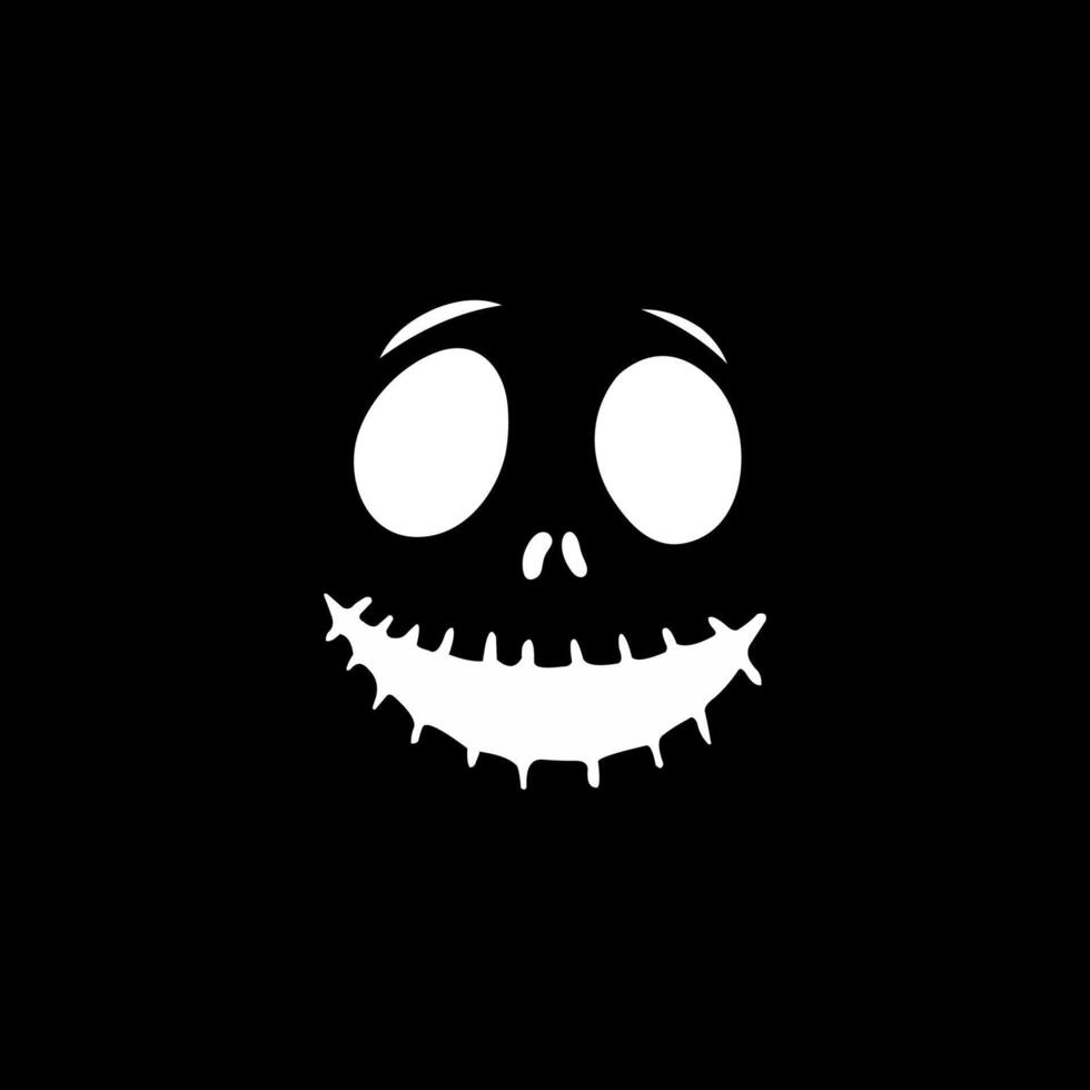 Spooky Smiling Skull - Dark Minimalist Art vector