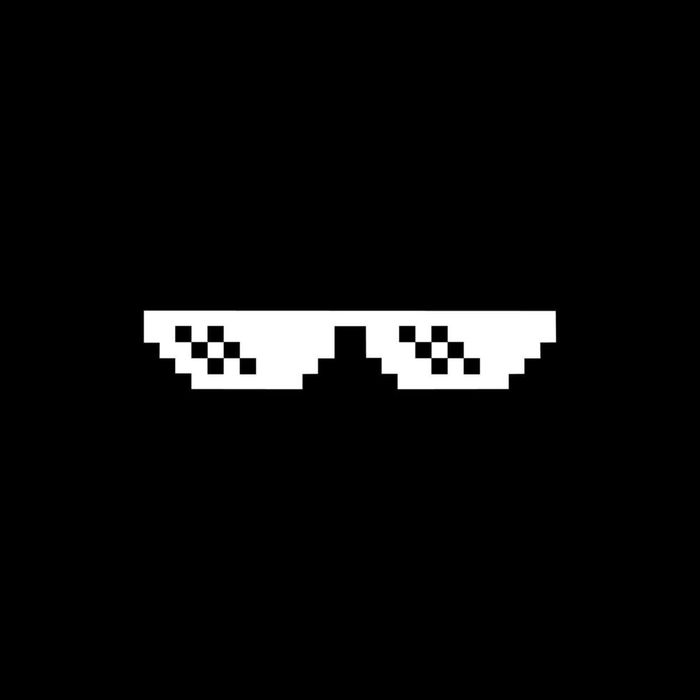 Thug Life Glasses - Pixel Art Meme Icon vector