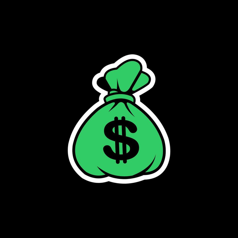 Money Bag Icon - Wealth, Finance, and Success Symbol vector