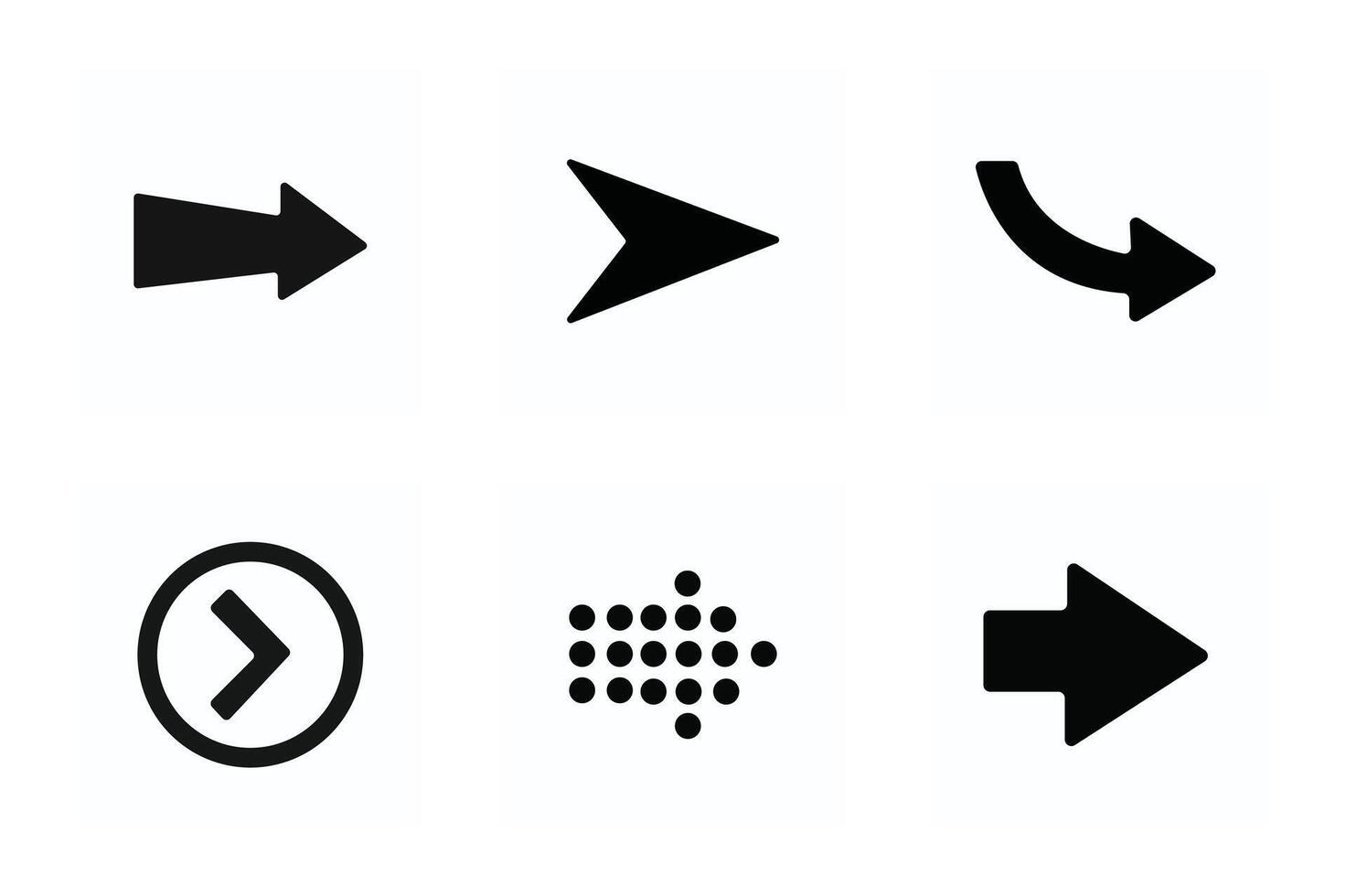 Arrow Icon Collection - Diverse Black Arrows for Directional Design vector