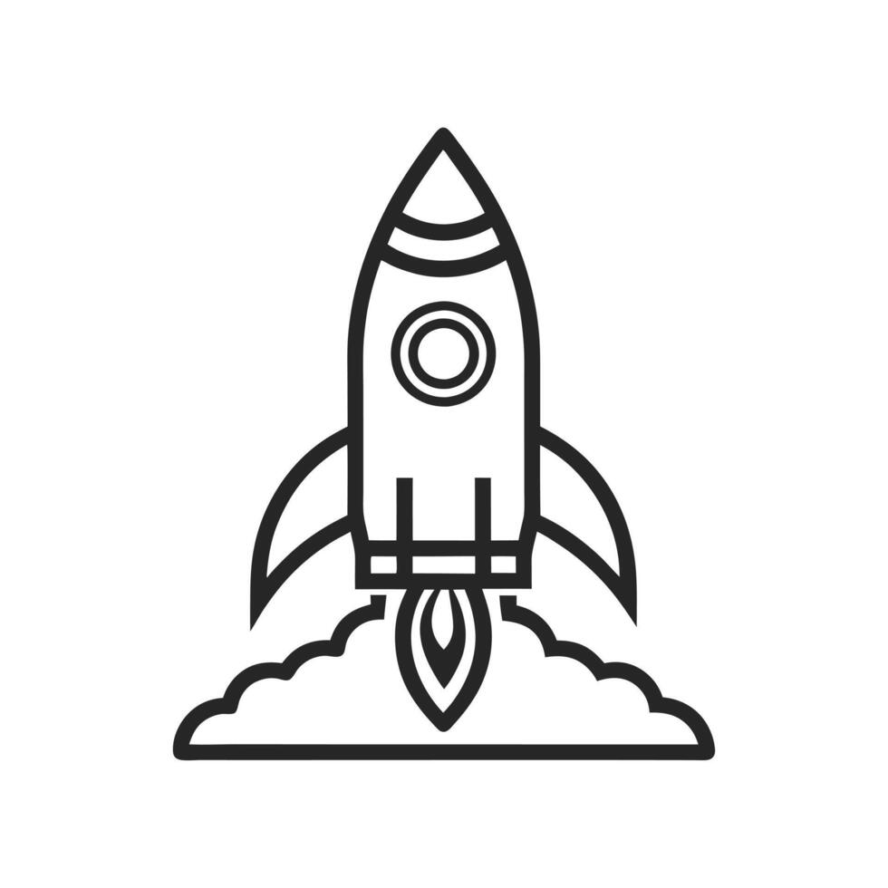 Rocket Take-off Line Icon Design vector