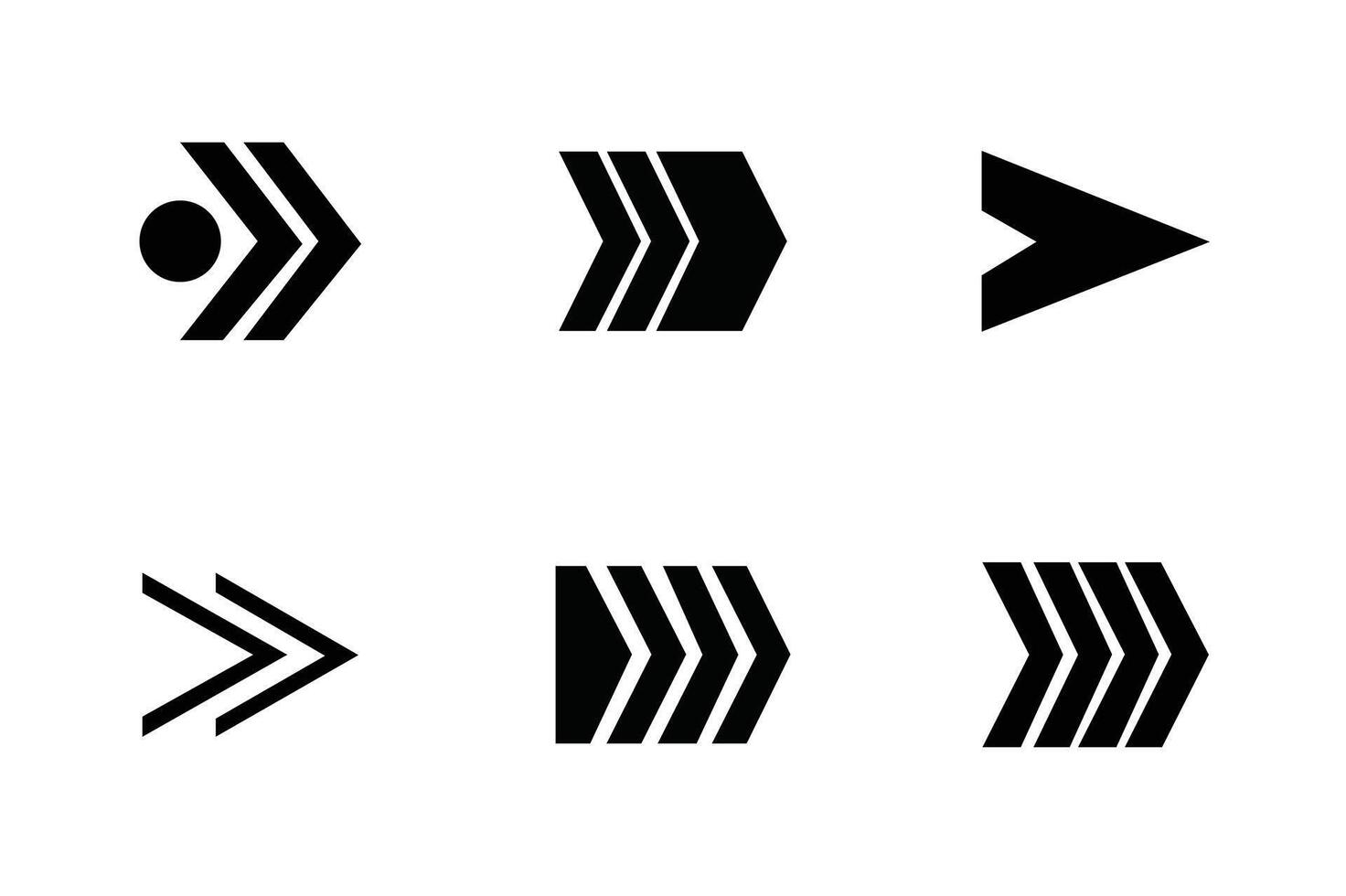 Arrow Icons silhouettes on white background vector