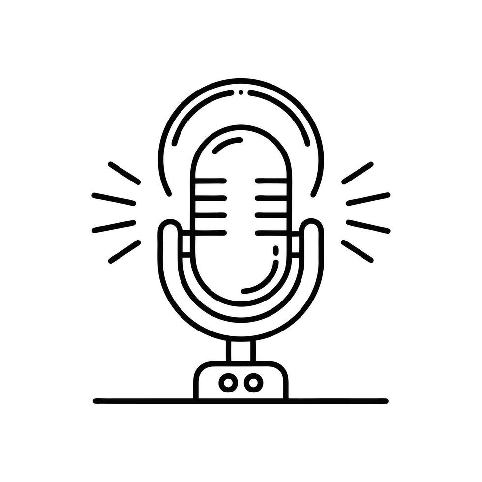 podcast line icon vector