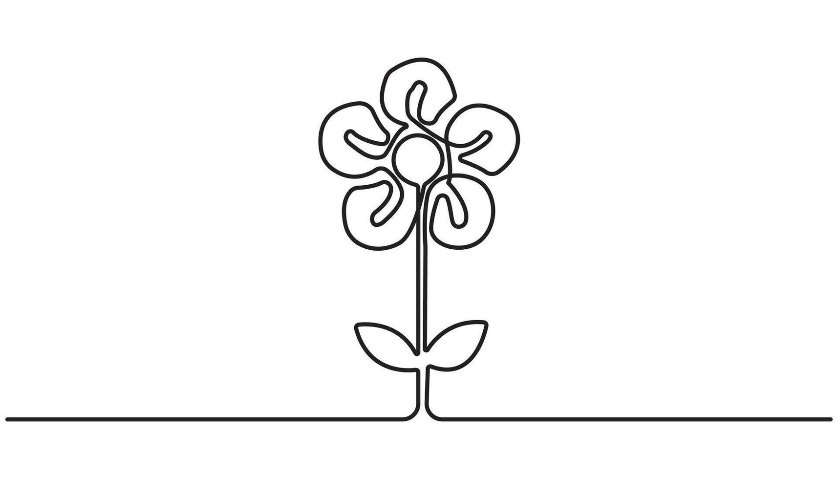 Spring crocus flower in continuous line art drawing style. Minimalist black linear sketch isolated on white background. vector