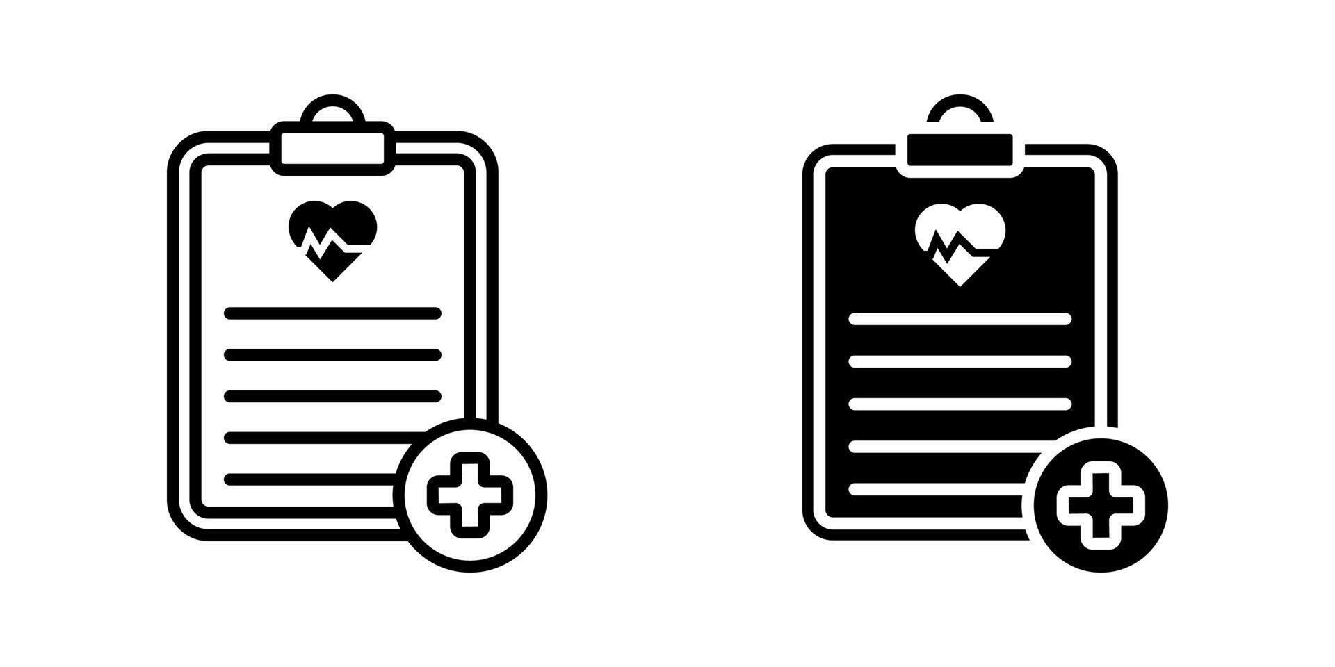 Medical Report icon set. Flat illustration of icons on a white background vector