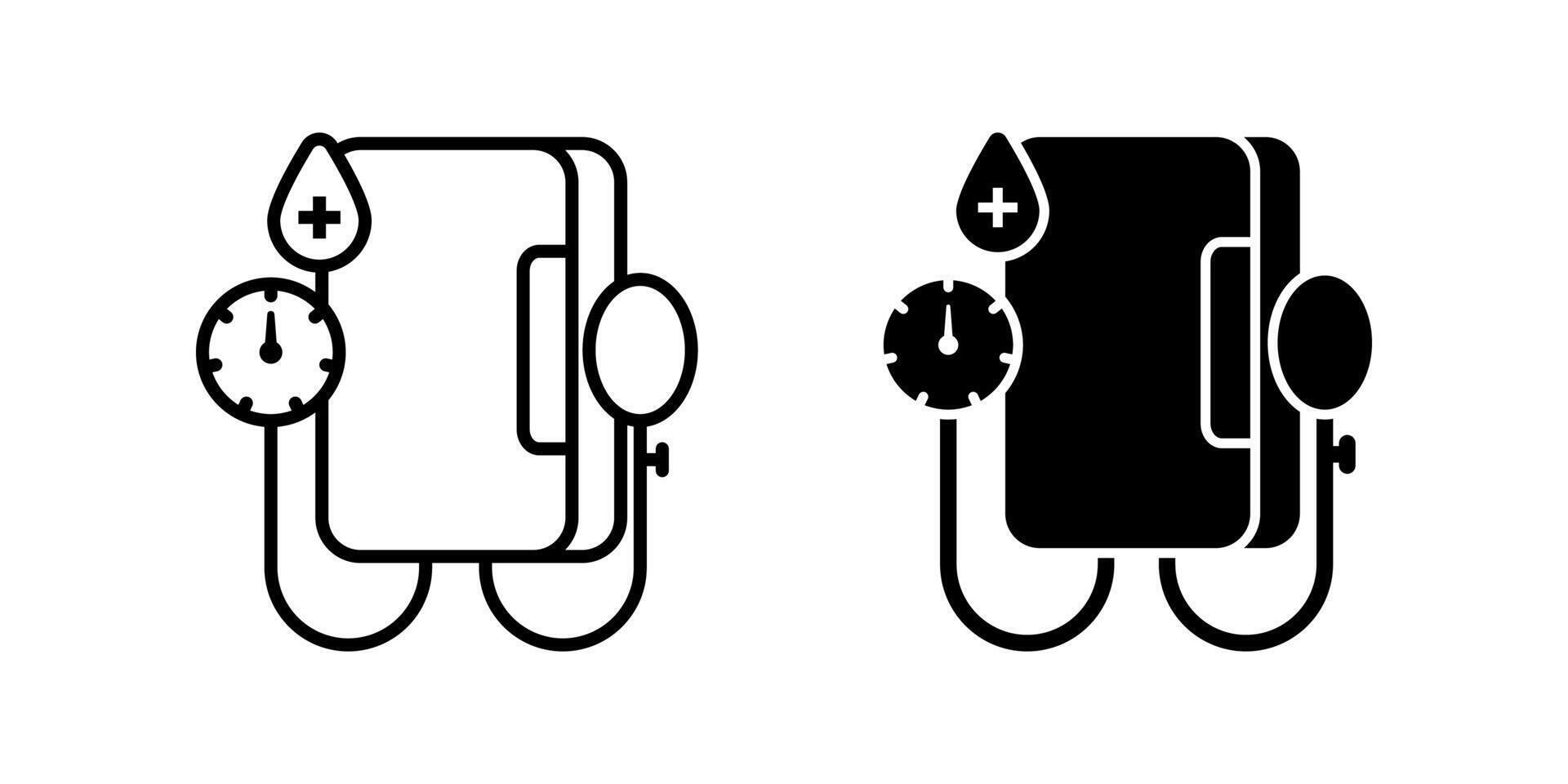 Blood Pressure icon set. for mobile concept and web design on white background vector