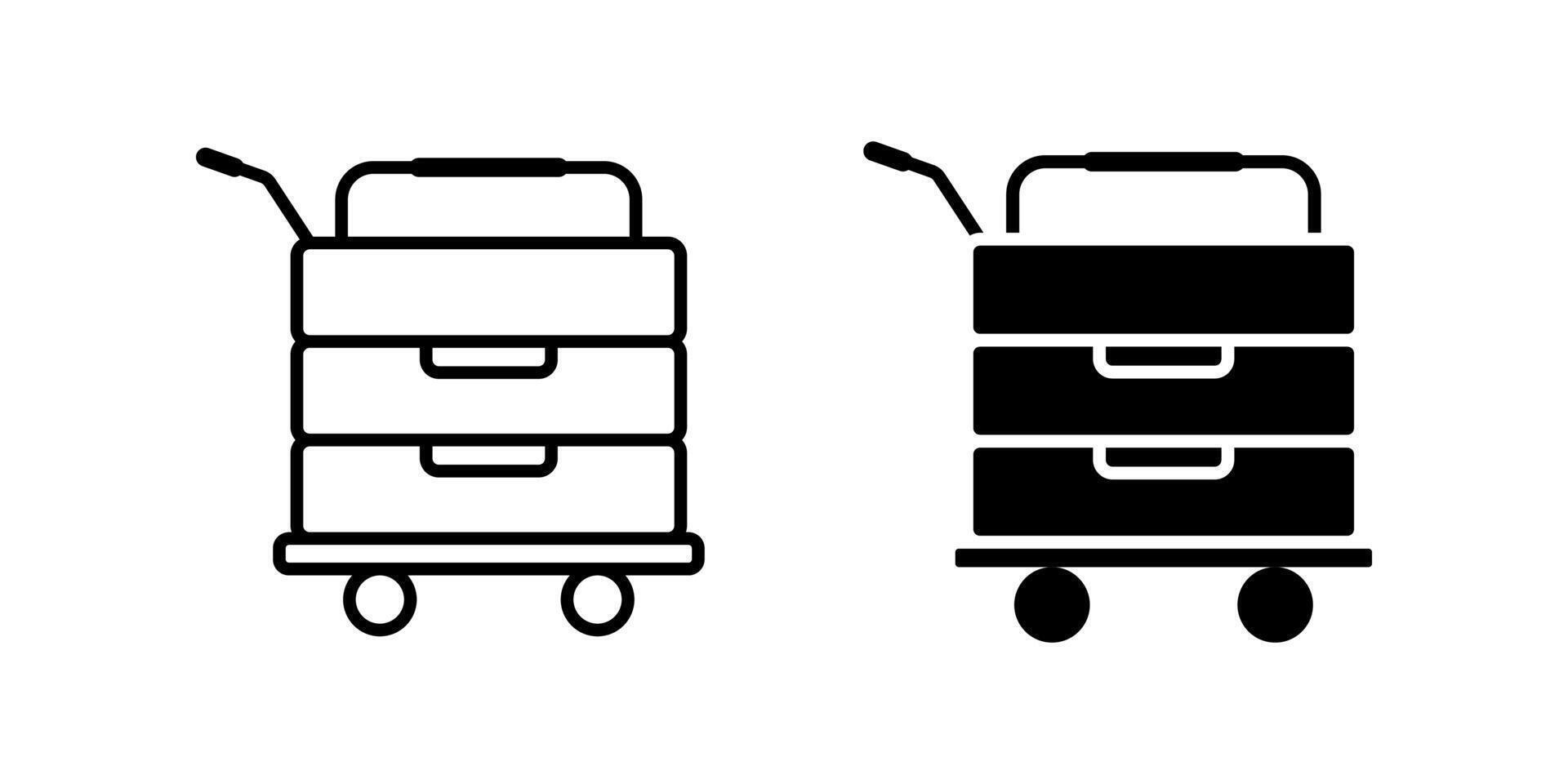 Medical Cart icon set. Flat illustration of icons on a white background vector