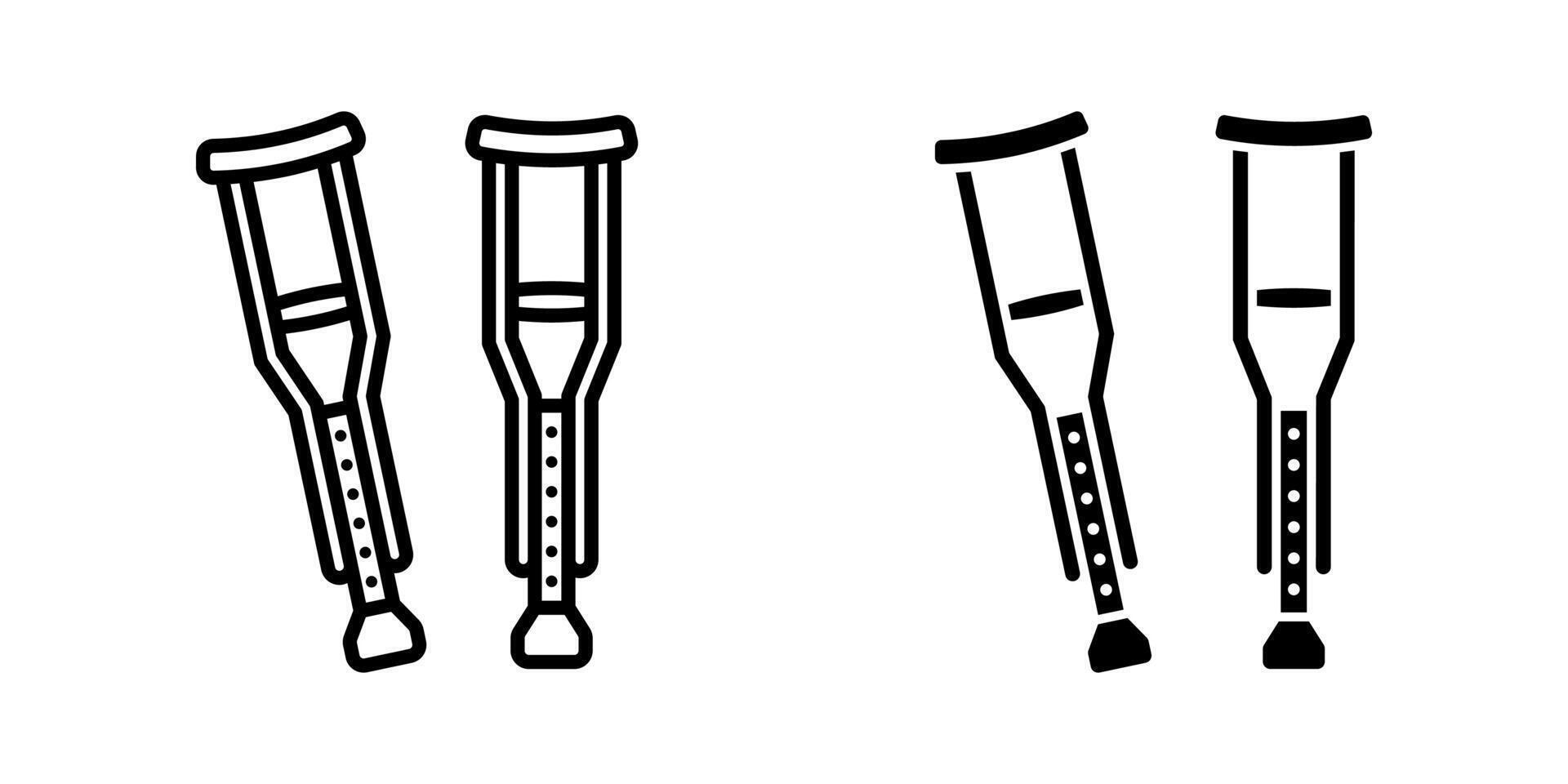 Crutch icon set. for mobile concept and web design on white background vector
