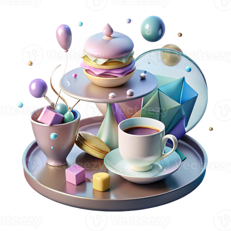 extraordinary artistic Afternoon Tea Transparent Background for British Food Menu authentic png