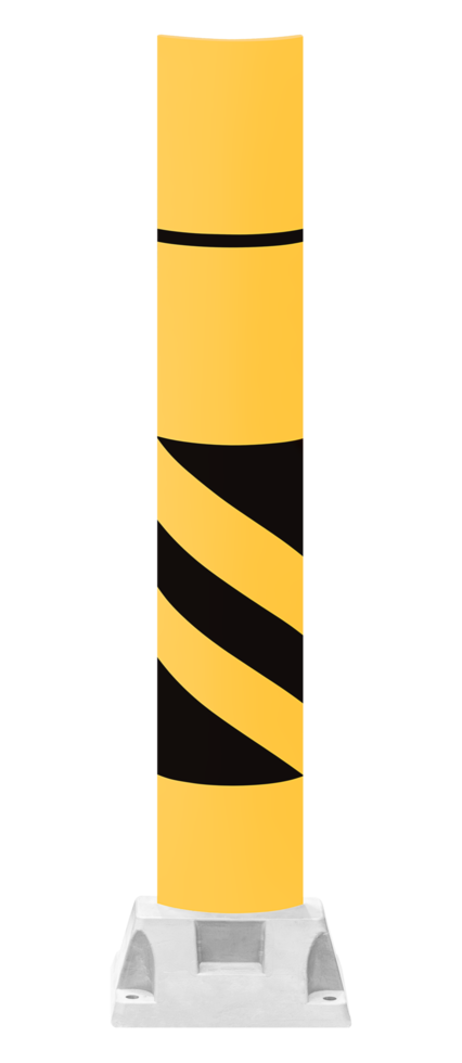 Mock up yellow distance and guide marker pole png