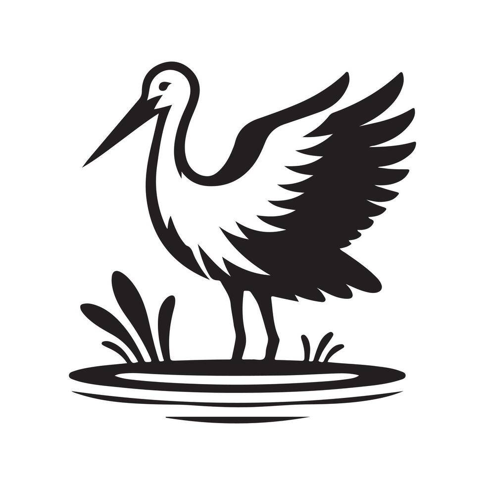 Perfect Treecreep Silhouette for Print vector