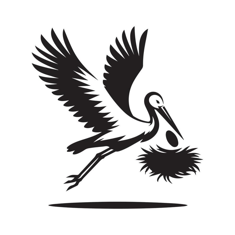 Simple Treecreep Bird Silhouette vector