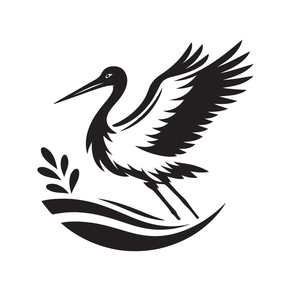 Unique Treecreep Bird Silhouette vector