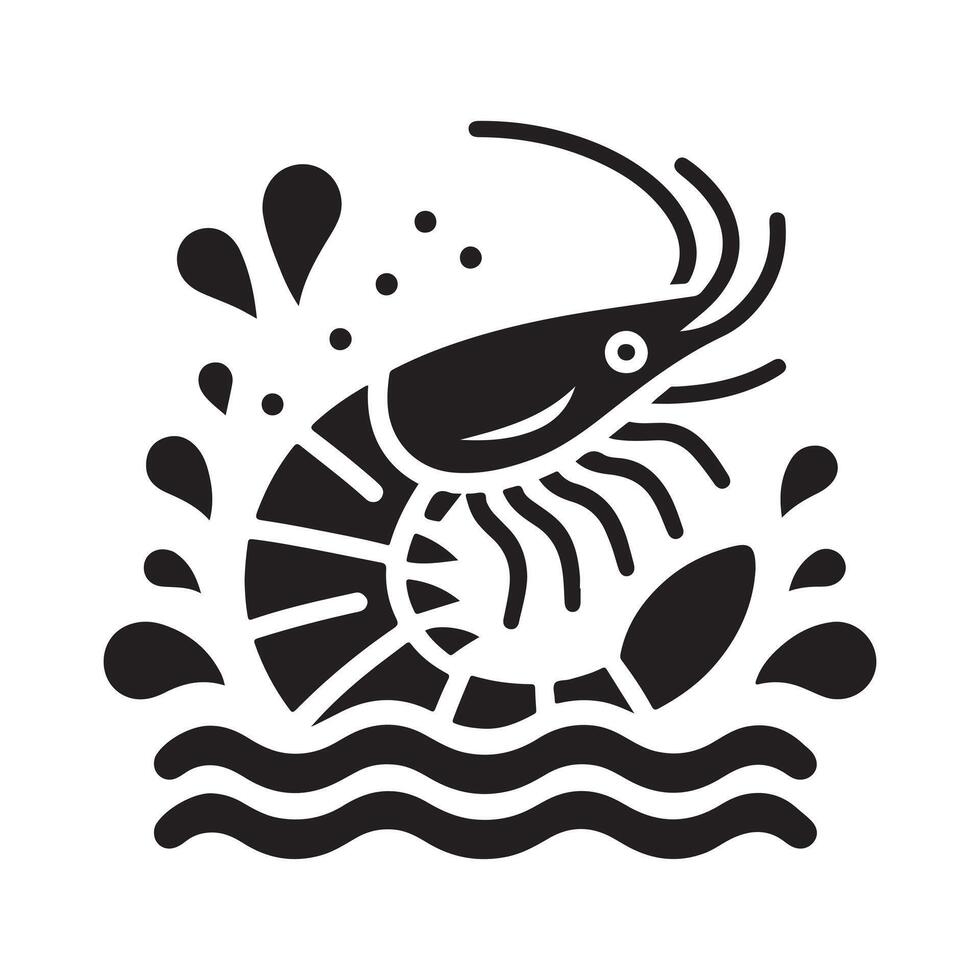 Versatile Shrimp Silhouette for Branding vector