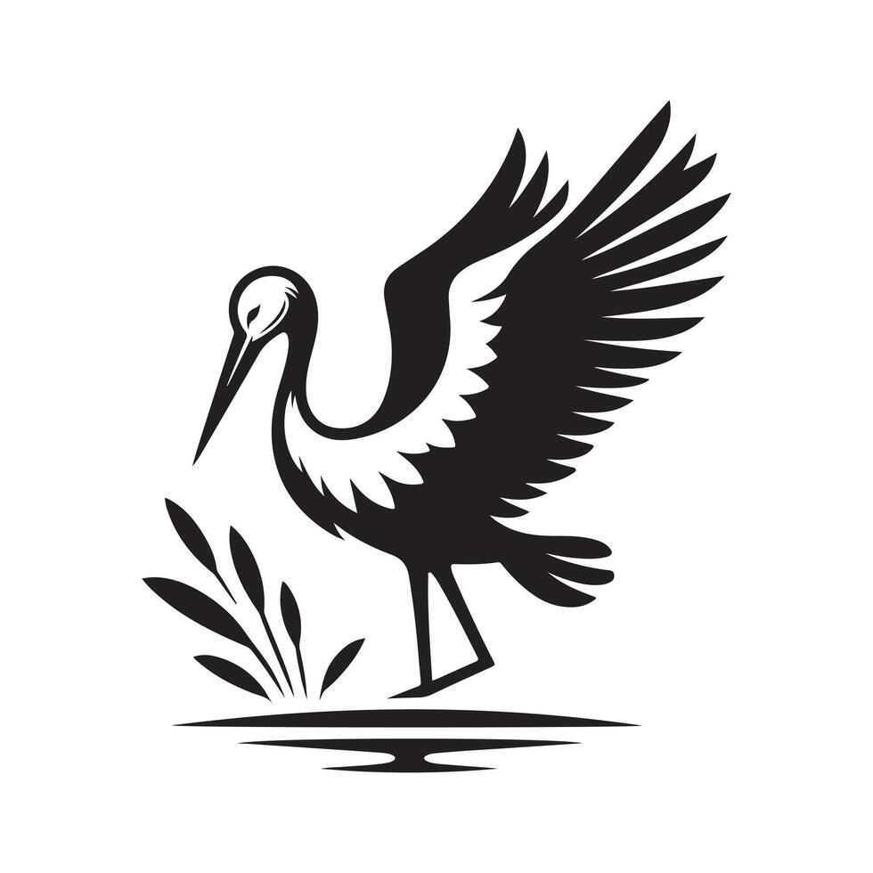 Black Treecreep Silhouette Illustration vector