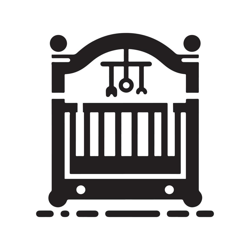 Toddler Bed Black for Digital Projects vector