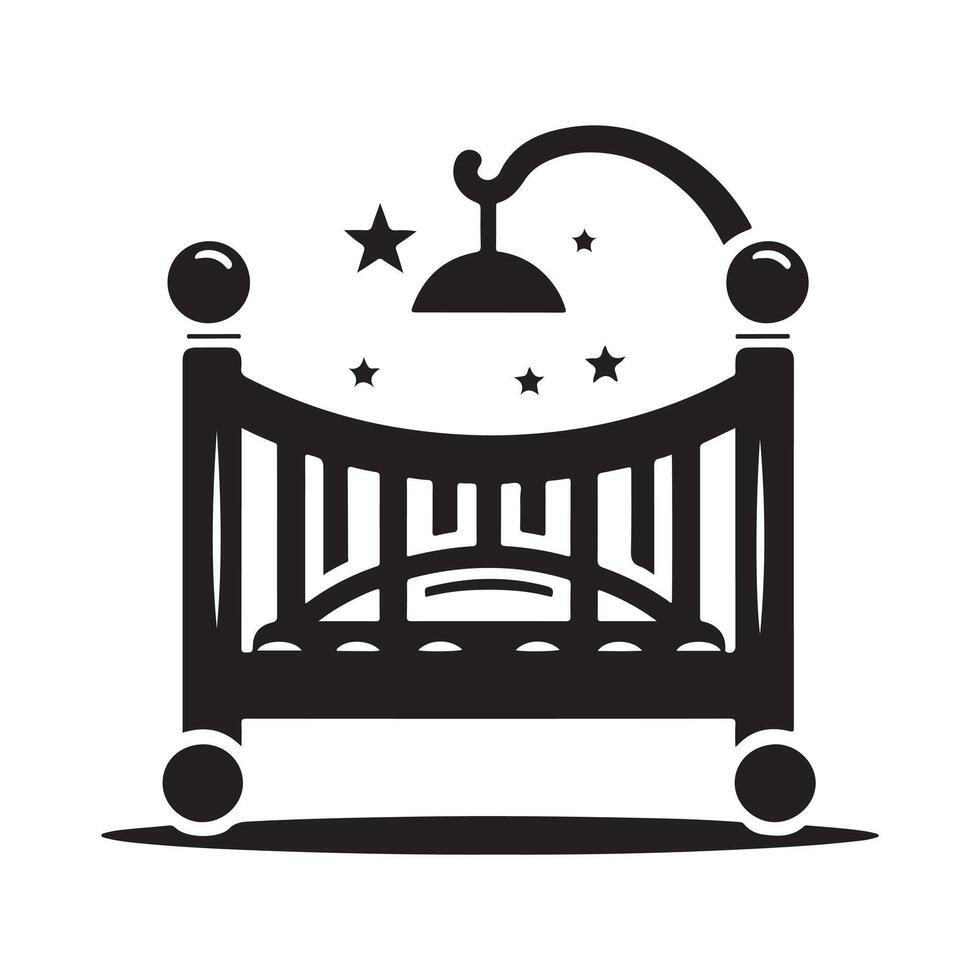 Toddler Bed Silhouette for Branding vector