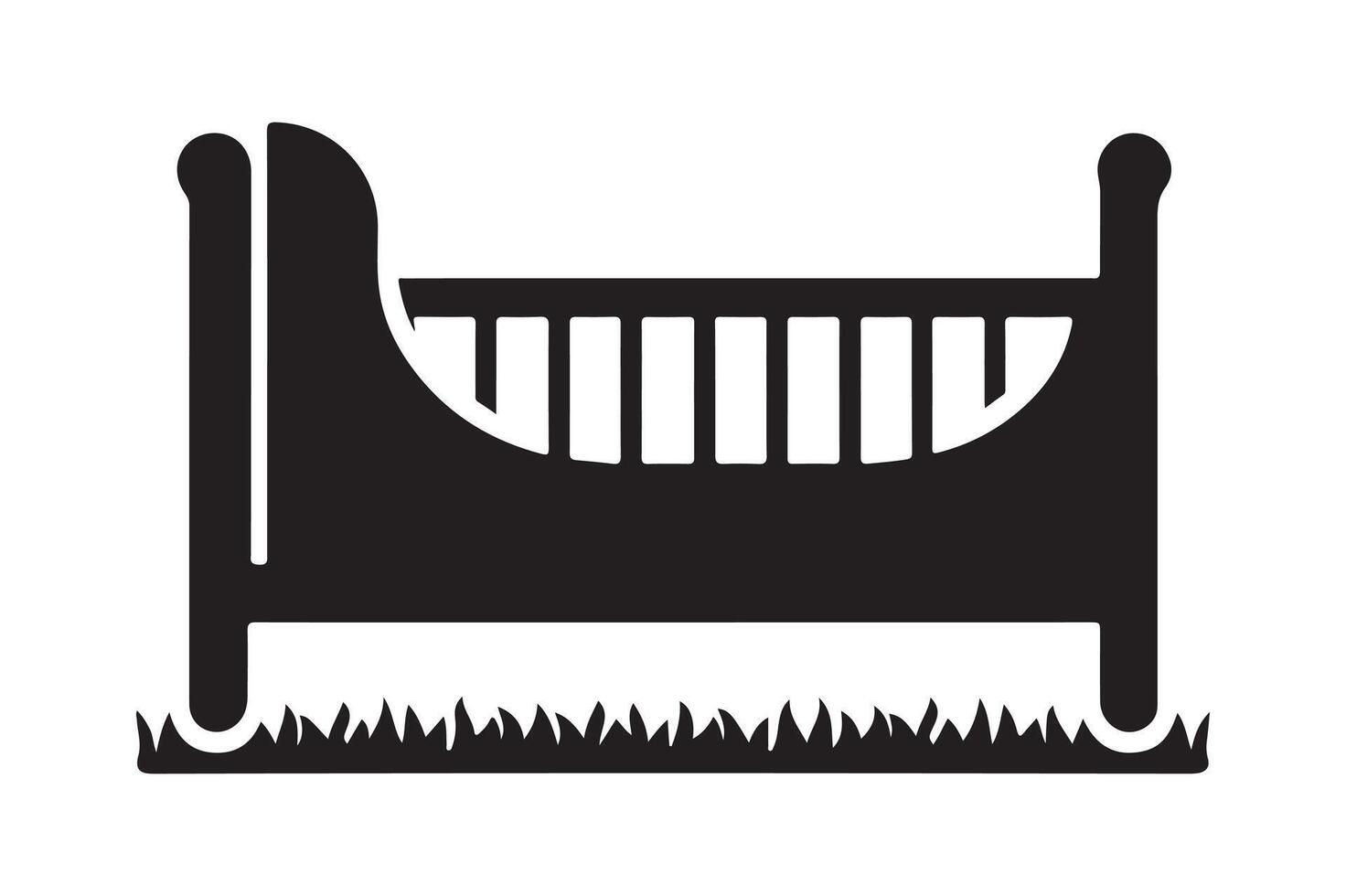 Black Toddler Bed Silhouette Collection vector