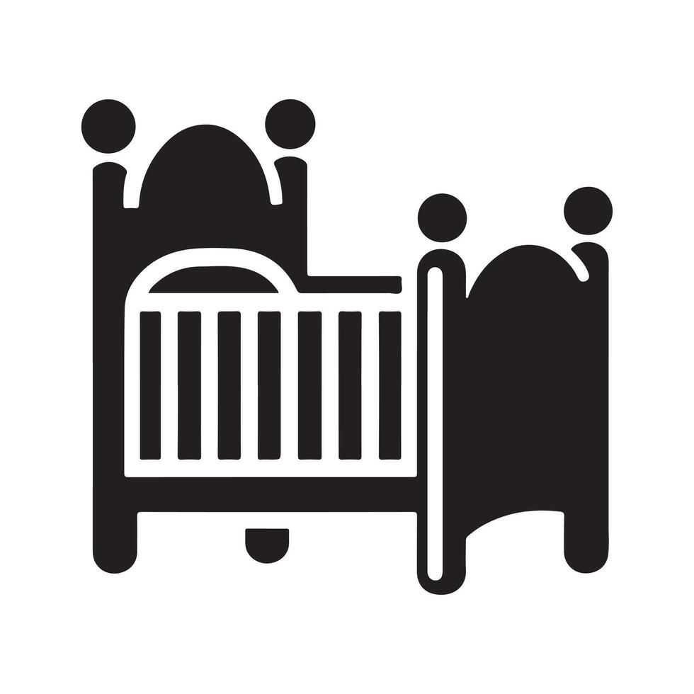 Toddler Bed Silhouette for Social Media vector