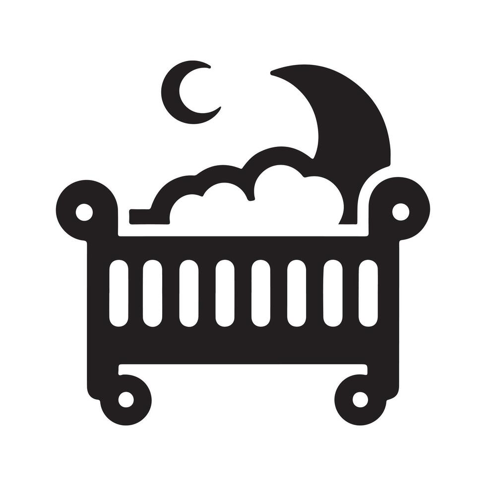 Toddler Bed Silhouette for Designers vector