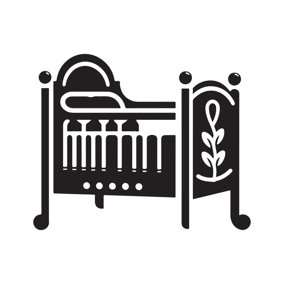 Toddler Bed Silhouette for Marketing vector