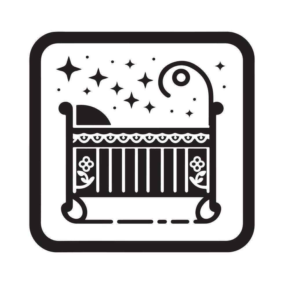 Silhouette of a Toddler Bed vector