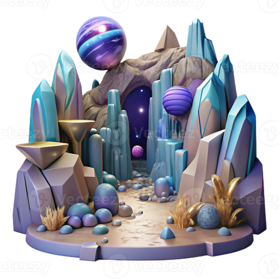elegant classic Alien Canyon Transparent Background for Scifi Posters genuine png