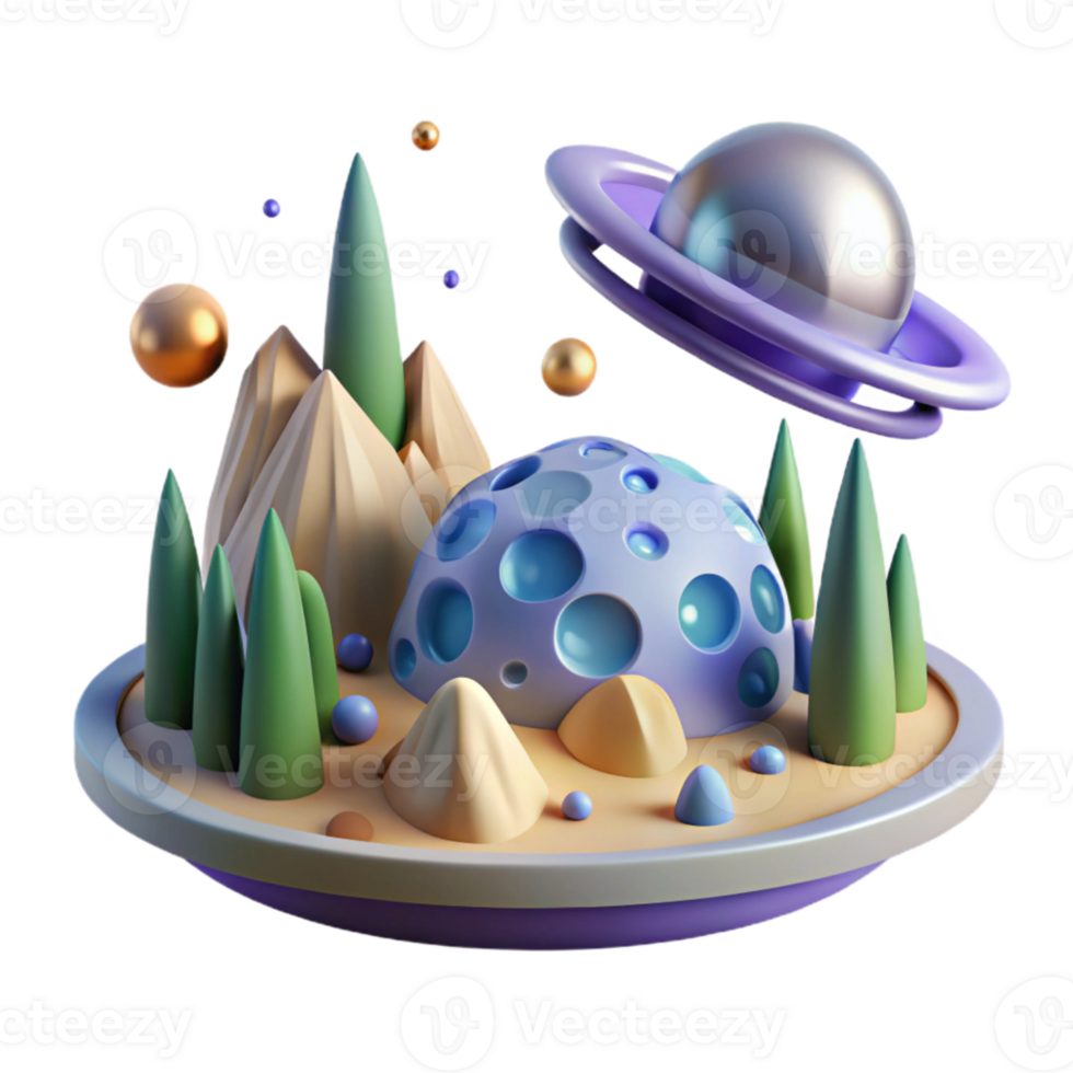 stunning minimalist Alien Landscape with Meteor Impact Transparent for Web Design professional png