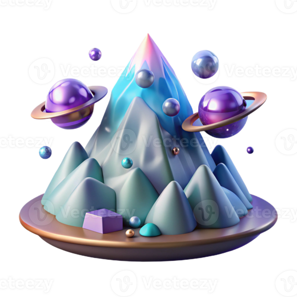 elegant modern Alien Mountain Peak Isolated for Wallpaper detailed png