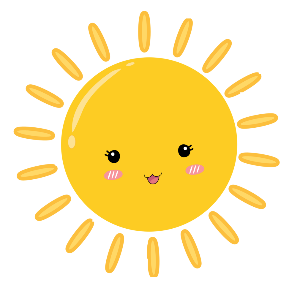 Cute cartoon sun png