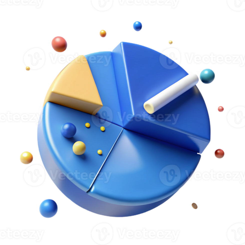 extraordinary vintage Blue Pie Chart with Segments Isolated for Business Data high resolution png