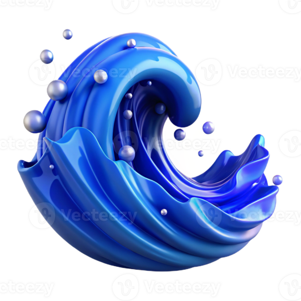 vibrant minimalist Blue Water Wave Ripple Isolated for Ocean Projects png
