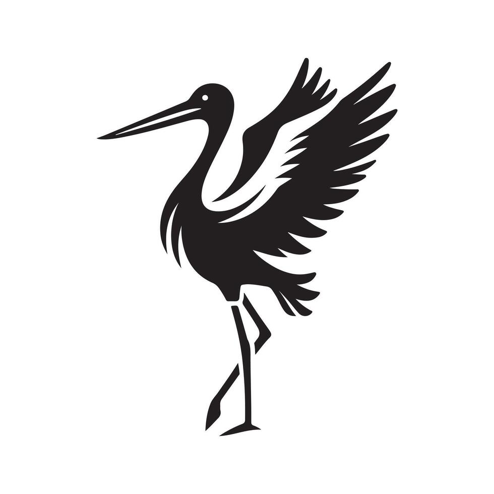 Treecreep Bird Black Silhouette for Logos vector