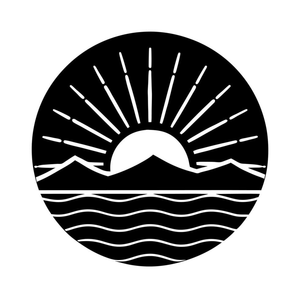 Premium Laurel Sunrise Black Element Graphics vector
